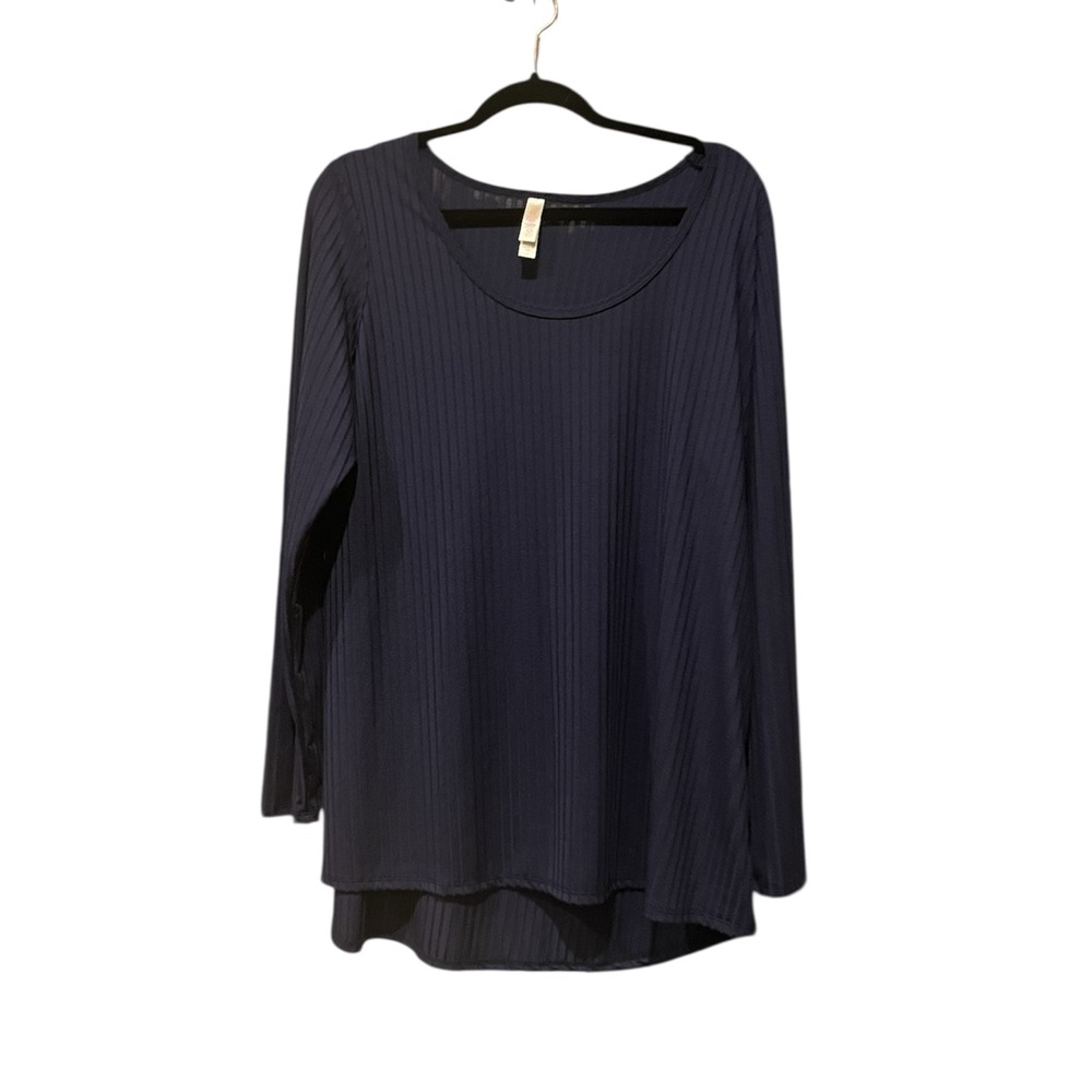LuLaRoe Indigo Blue Ribbed Top Size 2XL